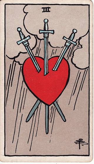 Three of Swords tarot card